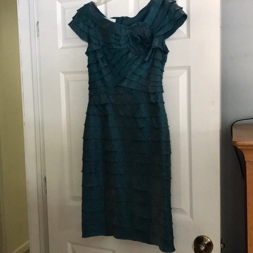 Teal cap sleeves fully lined worn once